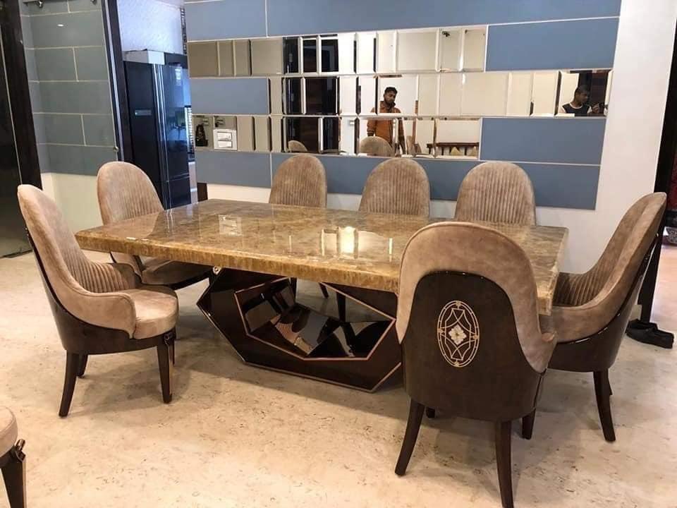 Adhunika Brown 8 Seater Dining Table