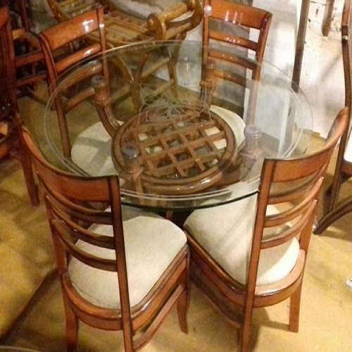 Glass Round Dining Table, 4 Seater