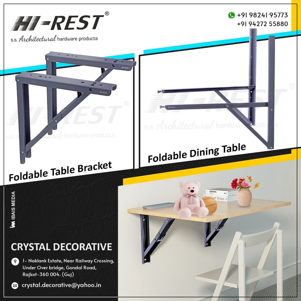 D A Gray Mild Steel Folding Dining Table Bracket, For Furniture