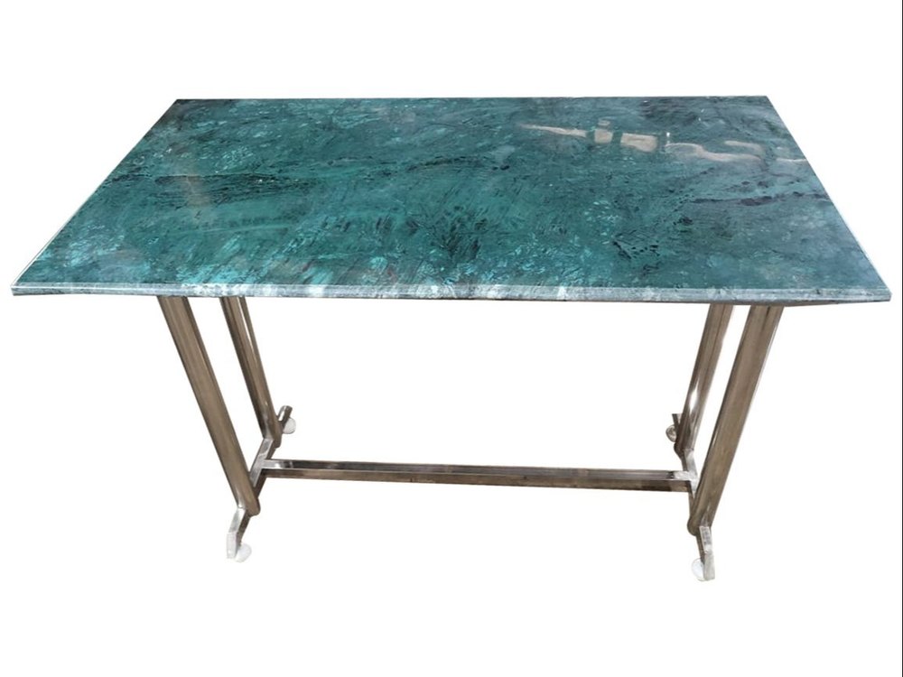 Stainless Steel Rectangular SS Granite Top Dining Table, For Hotel