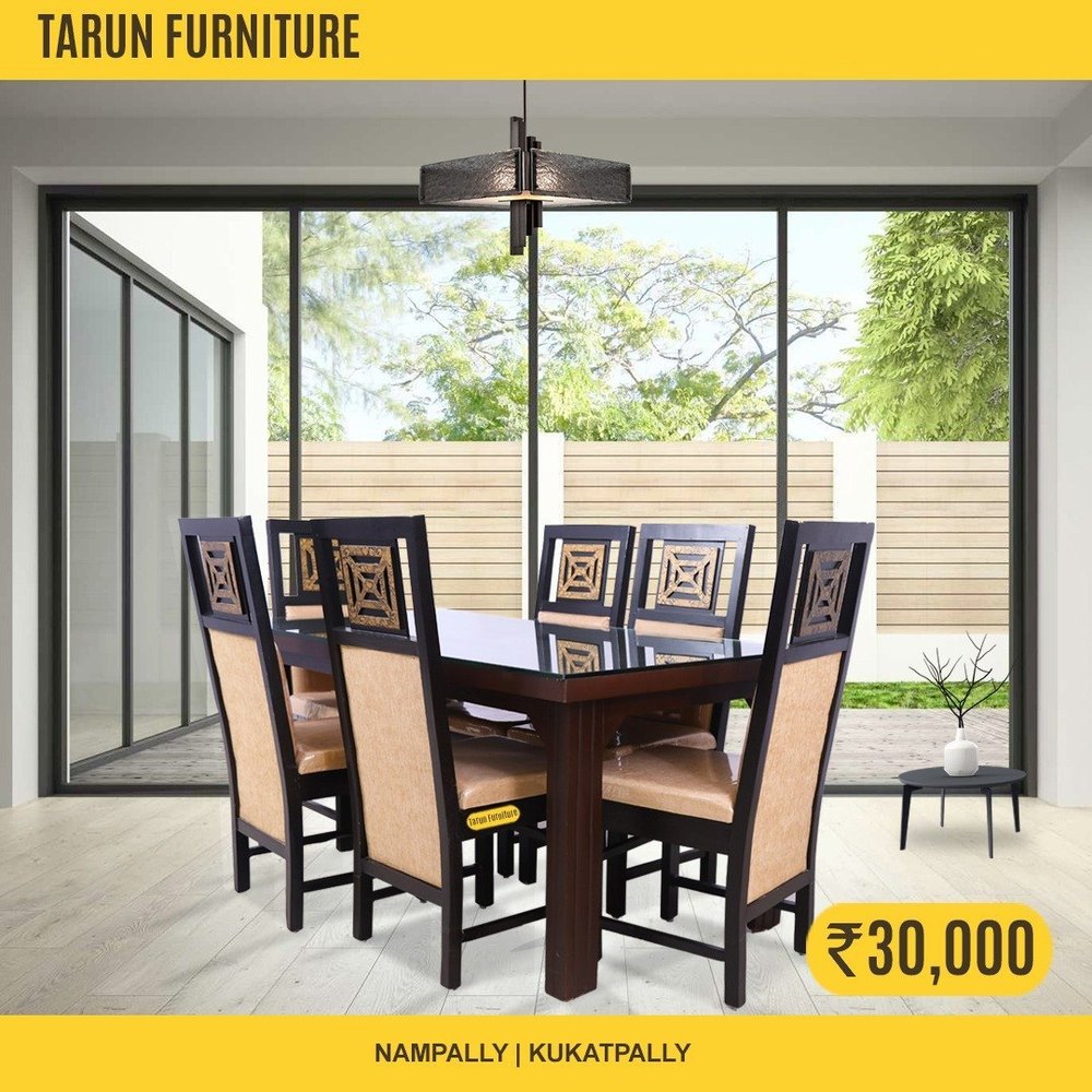 Tarun Furniture Rectangular Antique Wooden Dining Table Set, For Home