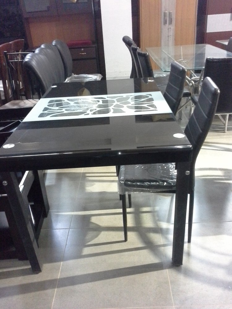 Adhunika Black Metal Dining Table