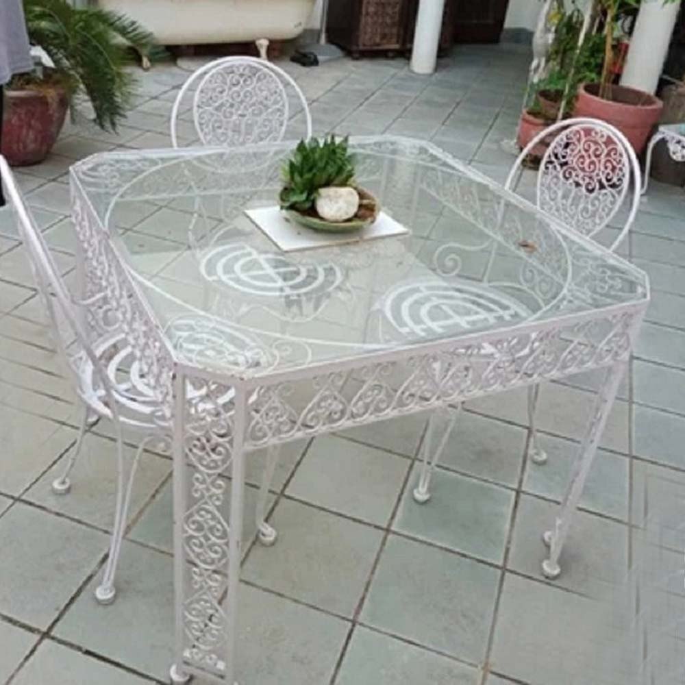 Garden Metal Dining Table And Chair Set