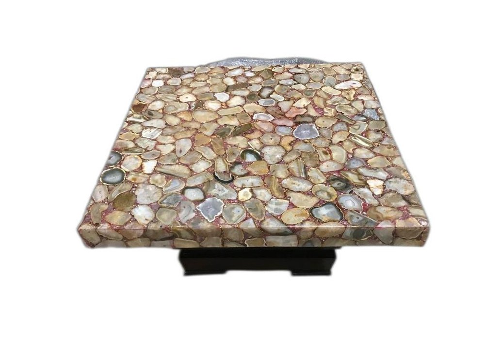 Wooden Semi Precious Stone Dining Top