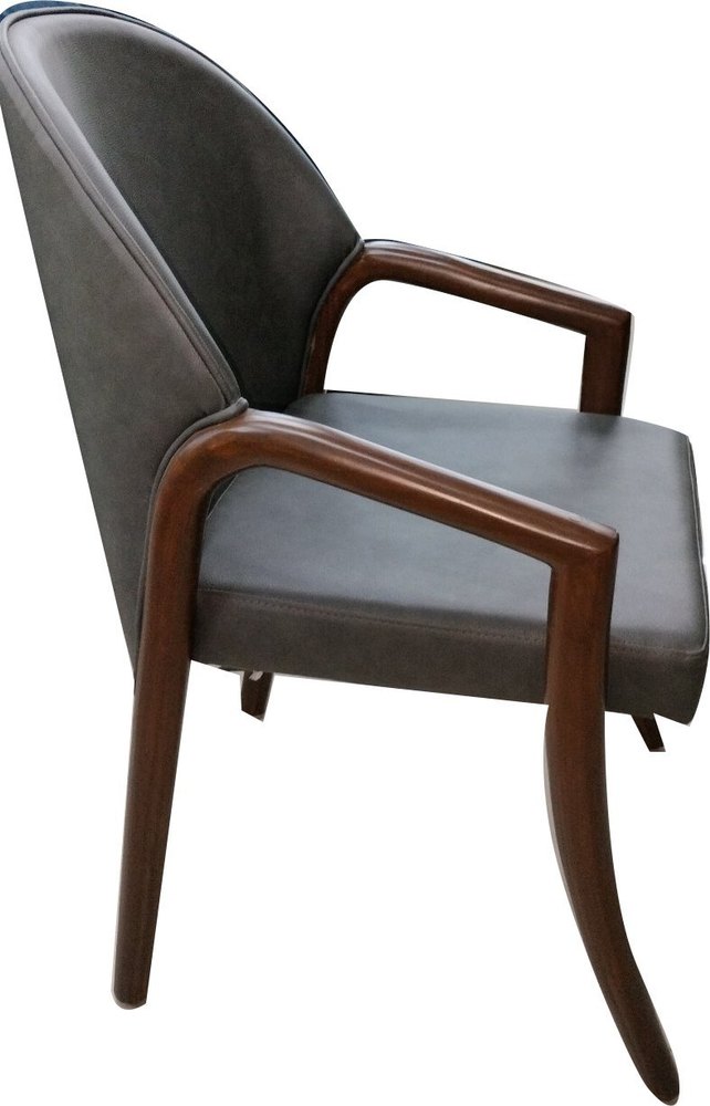 Plain Black And Brown Solid Wood Dining Chair, For Home