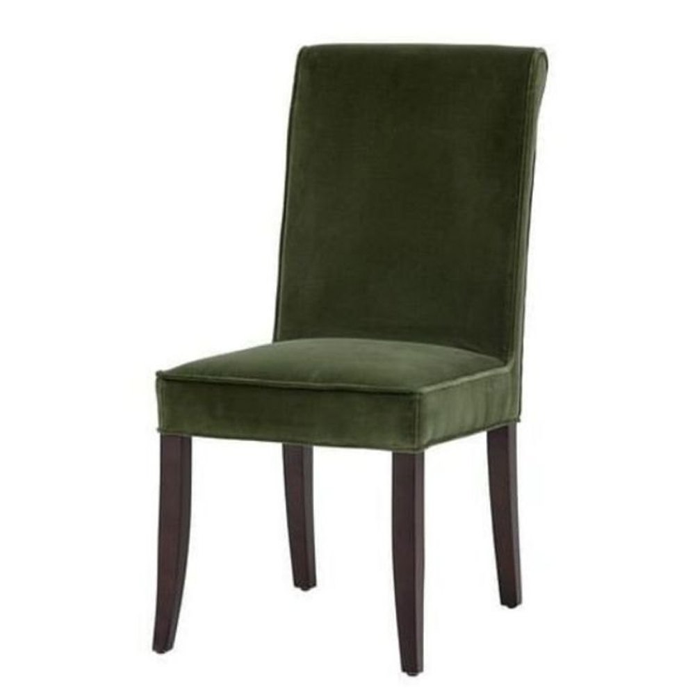 Wood Velvet Fabric Green Dinning Chair, For Home, Restaurant, Set Size: Single