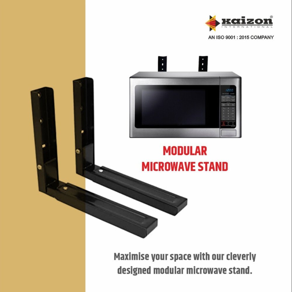 KAIZON BLACK Microwave Oven Stand, Size: 350MM-600MM