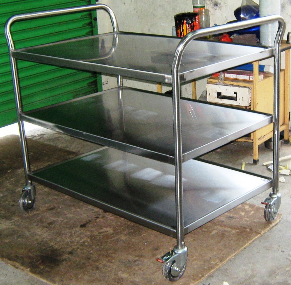 Ss Utility 3 Tier Trolley, Size/Dimension: 21 X 22 X 30, Load Capacity: 45-50 Kg