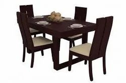 Standard Dark Brown Teak Dinning Table 4 Seater, For Home, Size/Dimension: 3X4