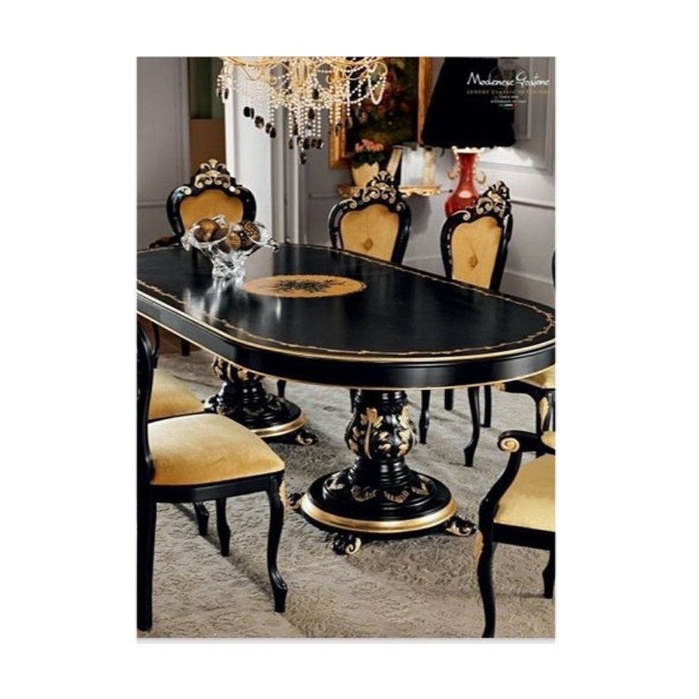 Oval Wooden teakwood Dining Table Set, 6 Seater