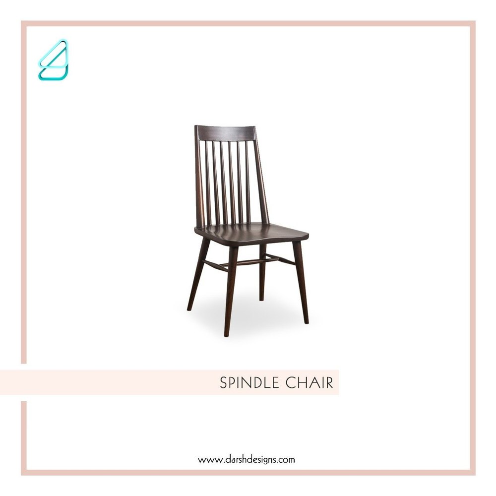 Teak Wood Spindle Dining Chair, Without Armrest