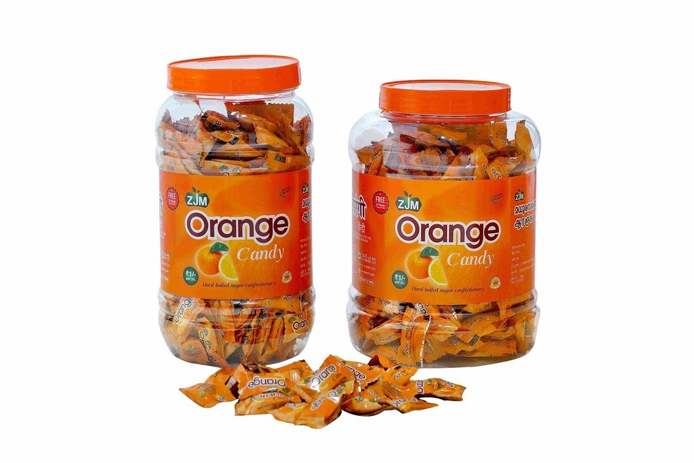 Oval Orange Flavour Candy, Packaging Type: Plastic Jar, Packaging Size: 215 Pieces