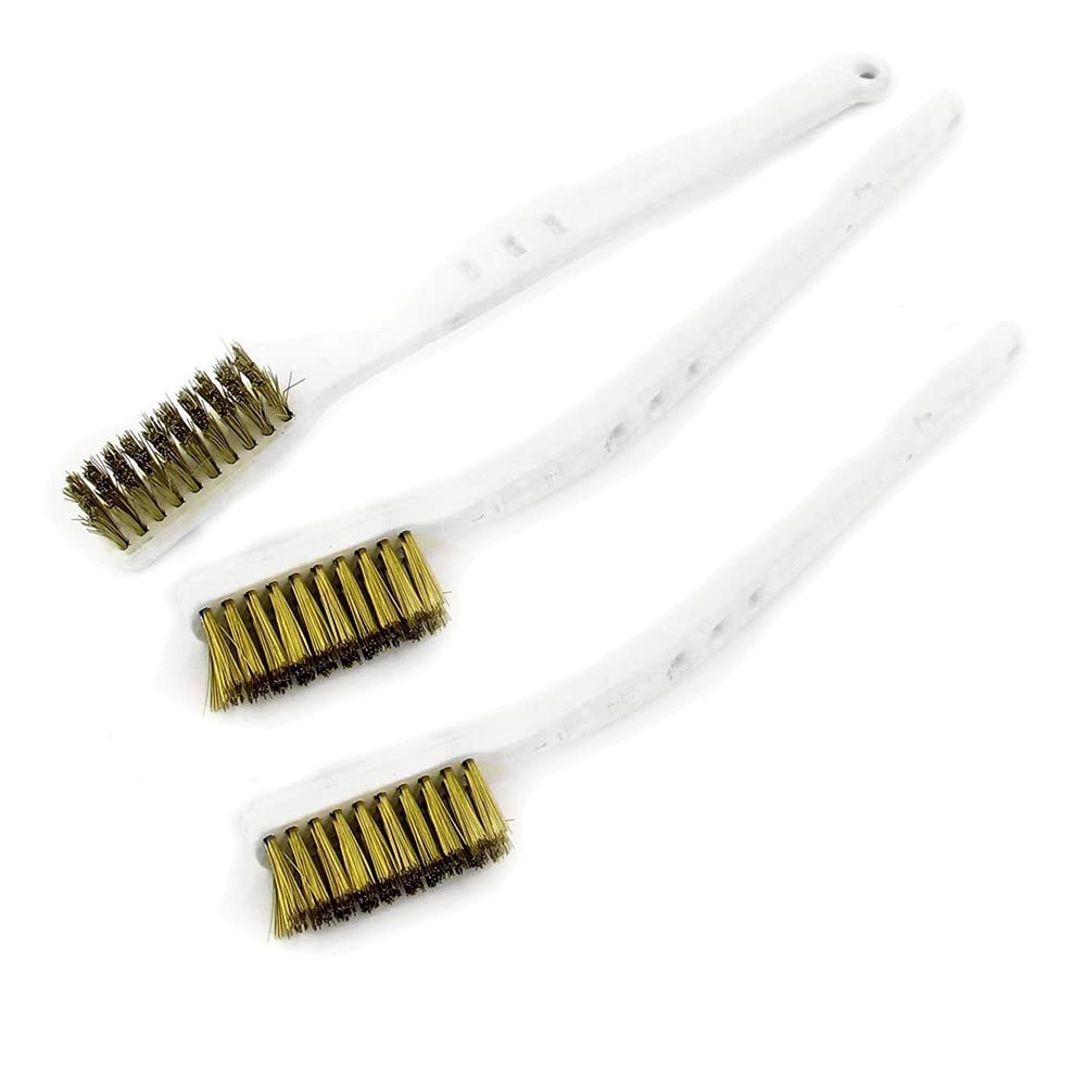 Yellow Protomont 3 Pcs Brass Bristle Wire Brush, For Cleaning