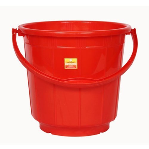 Red 13 L Plastic Buckets, For Office, With Handle