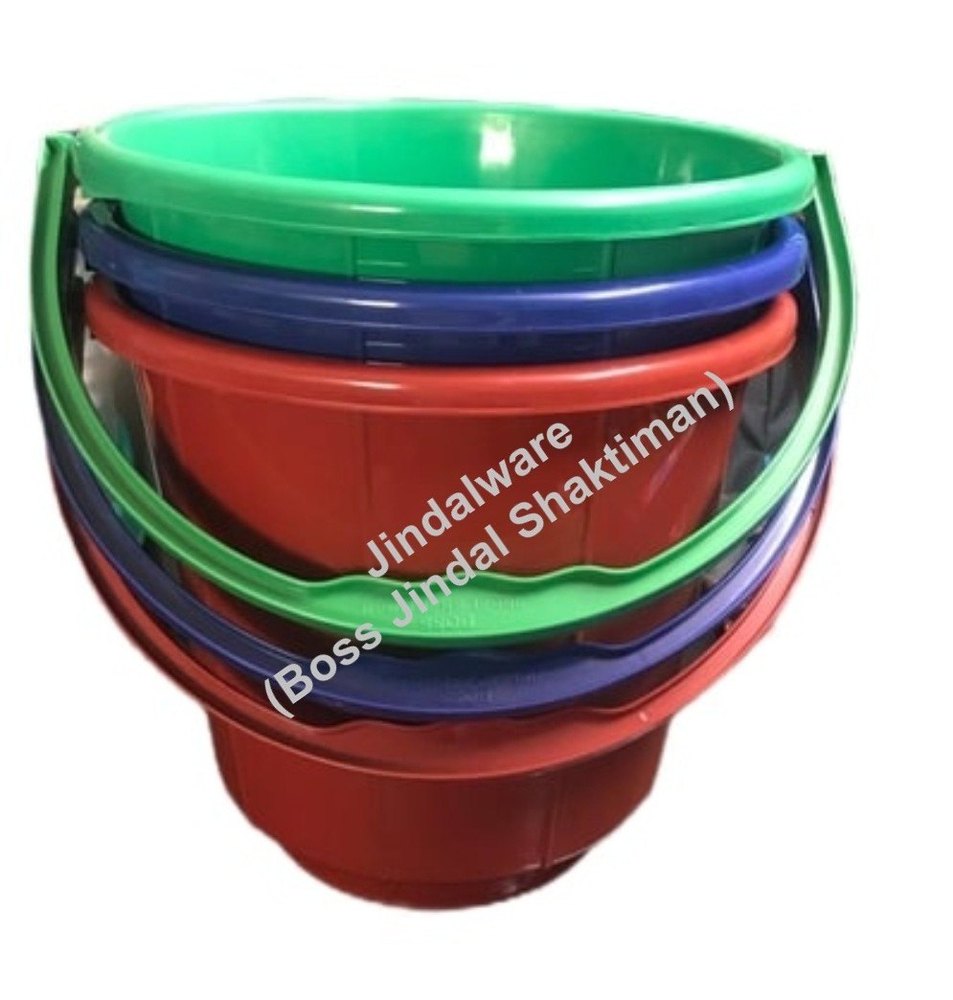 Semi-Virgin 13 Ltr Plastic Buckets with Plastic Handle, For Household