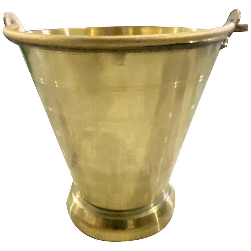 Gold Mirror Finish Brass Bucket, Capacity: 5 L, Size: 3 Feet