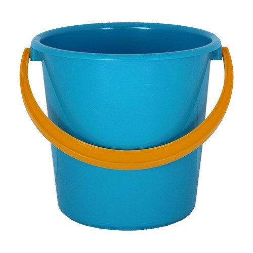 Blue Red Plastic Bucket, For Household, With Handle