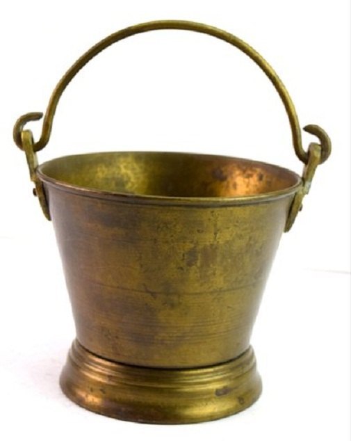 Golden Antique Brass Bucket, For Decoration, Capacity: 5 Ltr