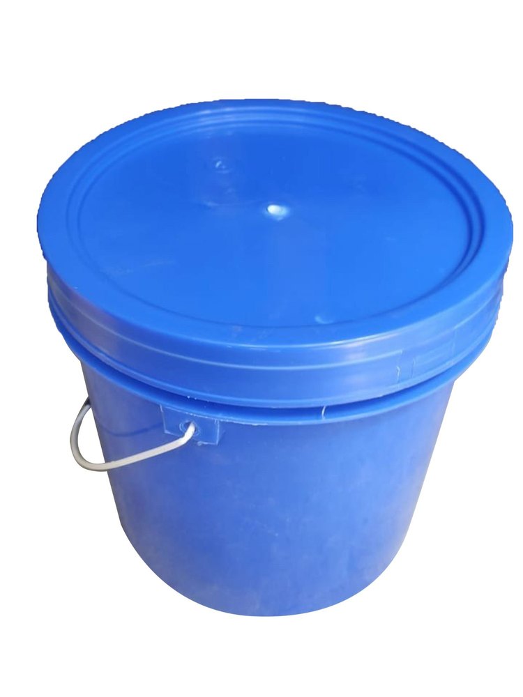 Plain 5 Liter Blue Plastic Paint Bucket