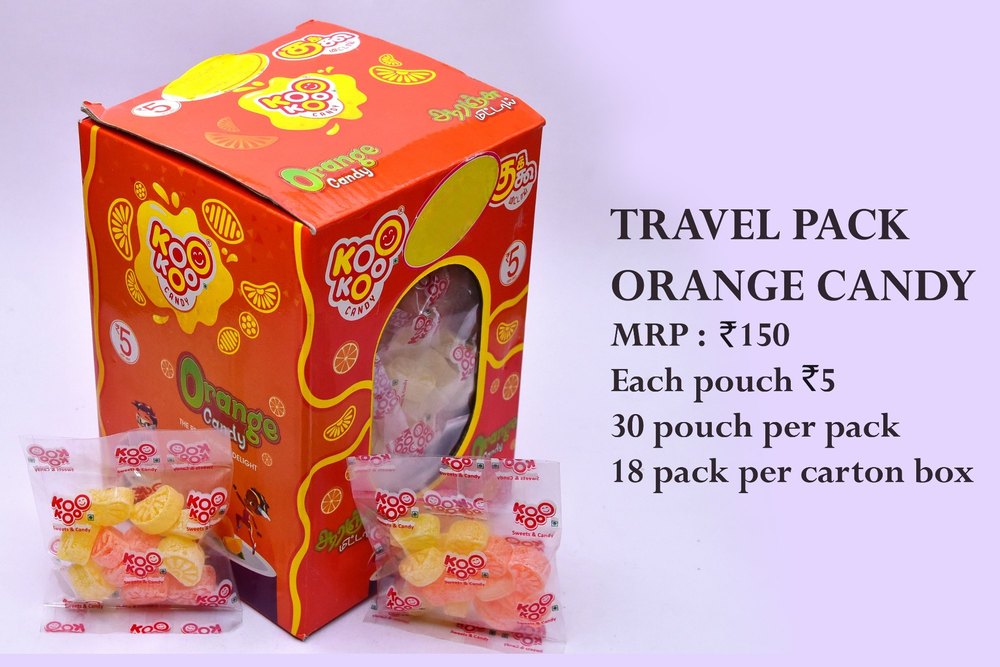 koo koo crescent Travel Pack Orange Candy, Packaging Type: Packet