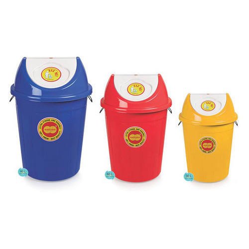 Cylindrical 30 Liter Swing Plastic Dustbin