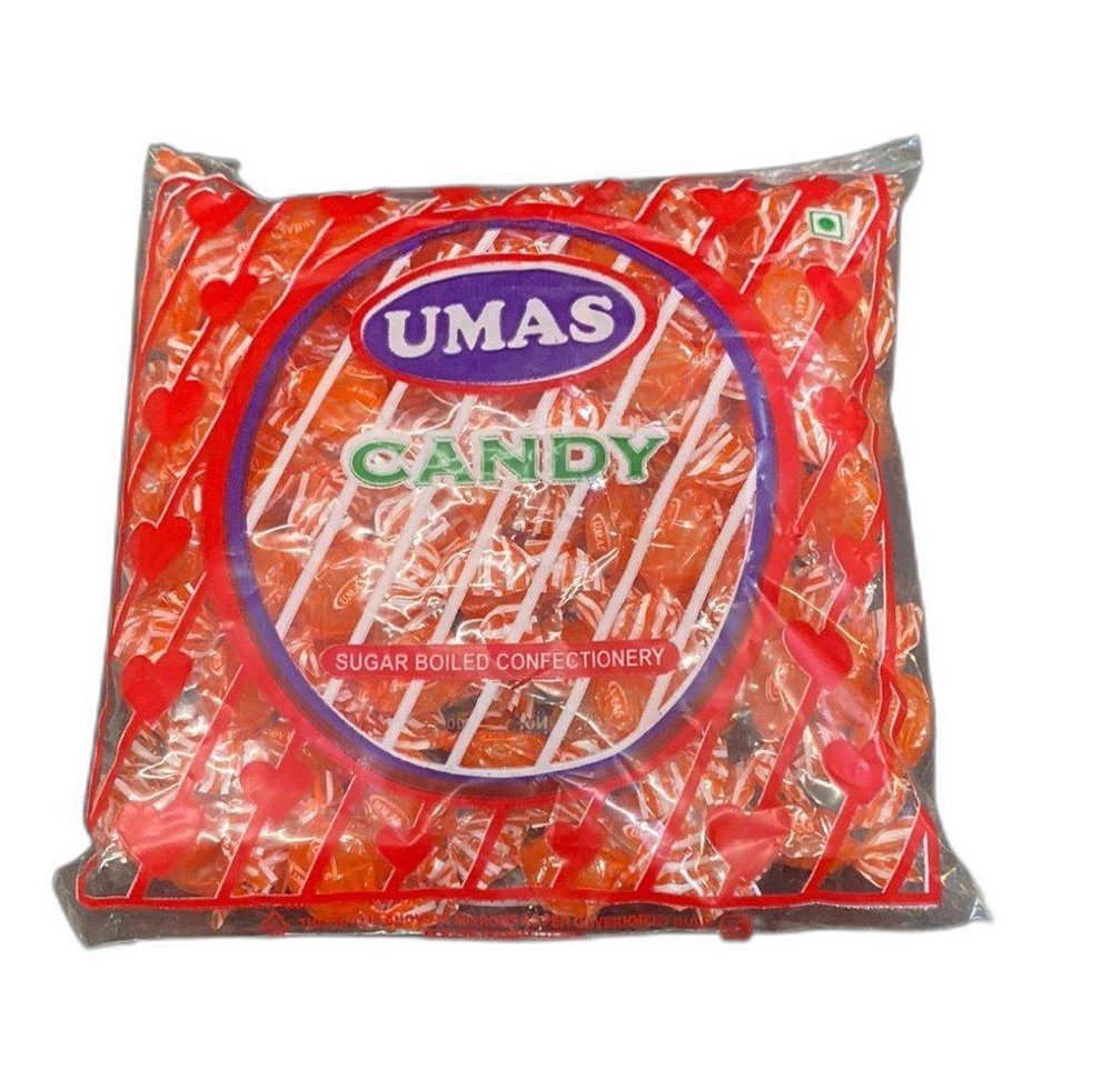 Oval Umas Orange Flavour Candy, Packaging Type: Packet