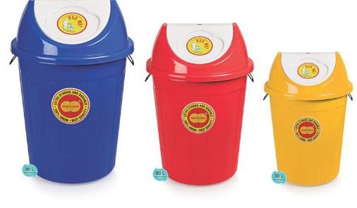 Open Top Plastic Swing Dustbin, For Office, Capacity: 11-15 Liters