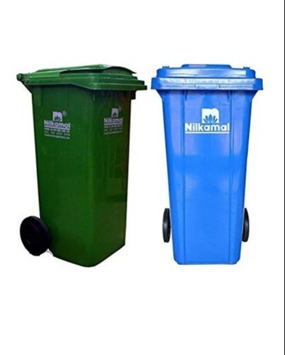 Nilkamal Blue, Green 120 Ltr Plastic Wheeled Dustbin for Garbage Bin