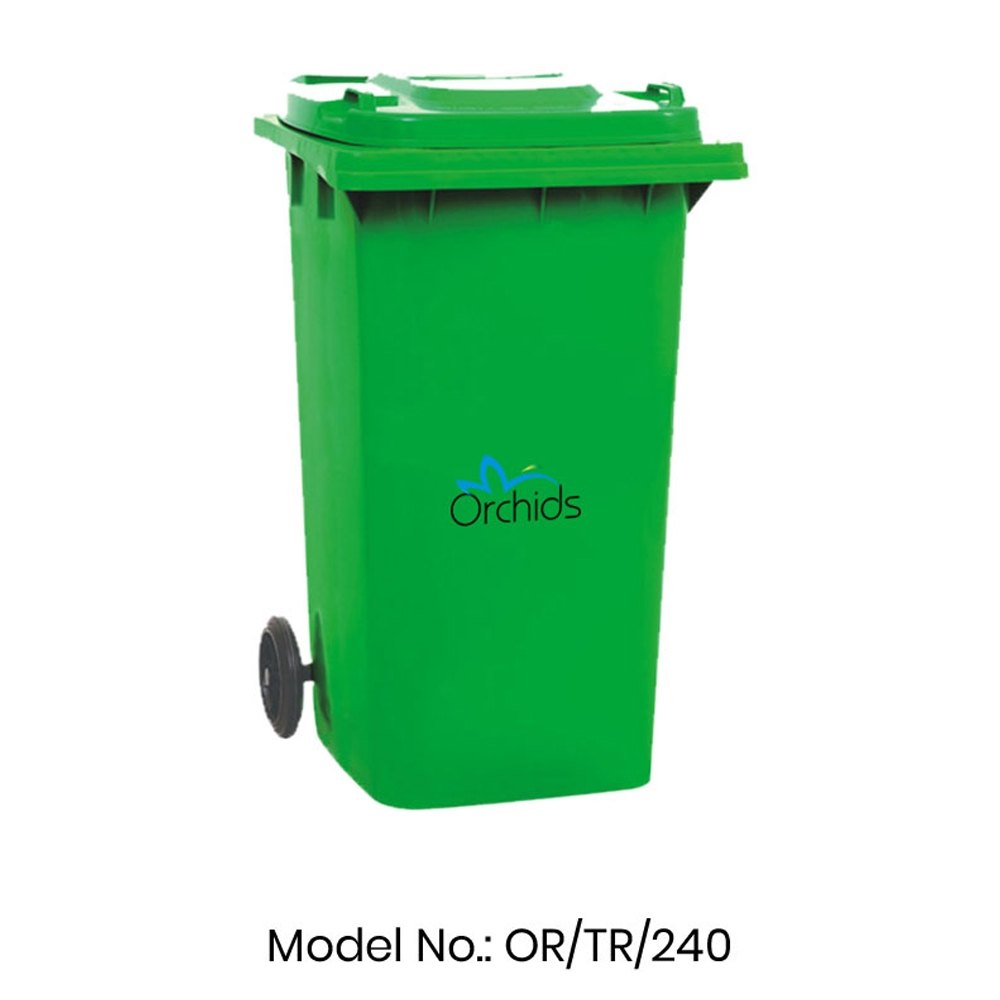 Green Hdpe Wheeled Dustbin 240 ltrs, Size: 740*570*1015mm