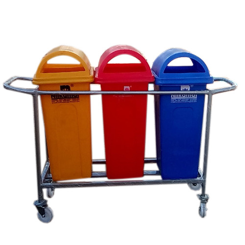 Parth Fibrotech FRP Dustbin Trolley, For Anywhere