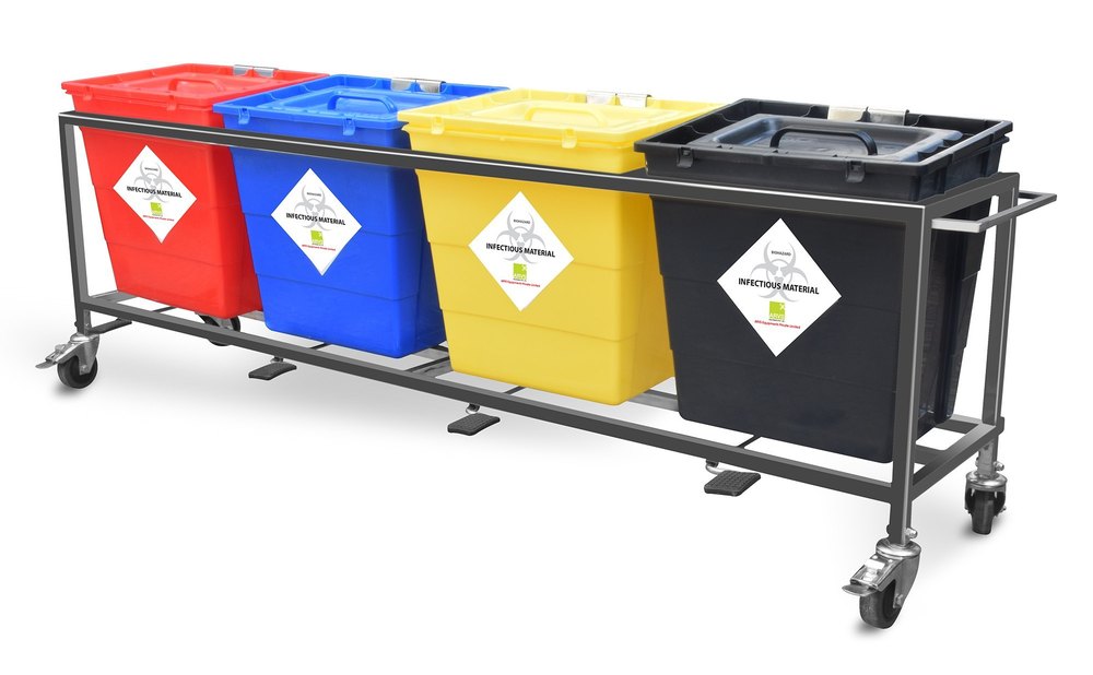 ARVS Bio Medical Waste Segregation Mild Steel Trolley, Capacity: 30 liter