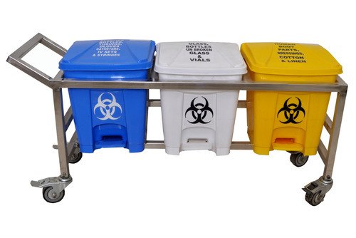 Plastic Foot Pedal Bio Medical Waste Bin, Size: 10-100 ltr