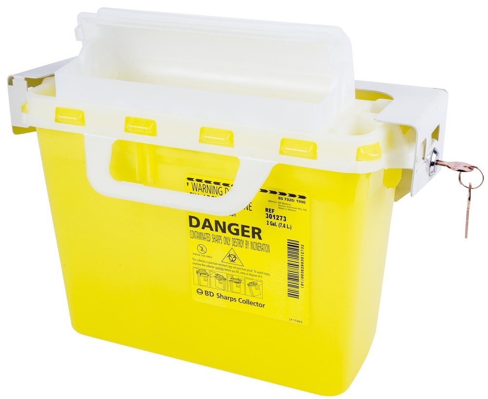 Rectangular Yellow 7.6 L Puncture Proof Sharp Container