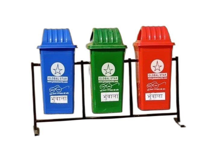 Plastic Pole hanging Triple Dustbins