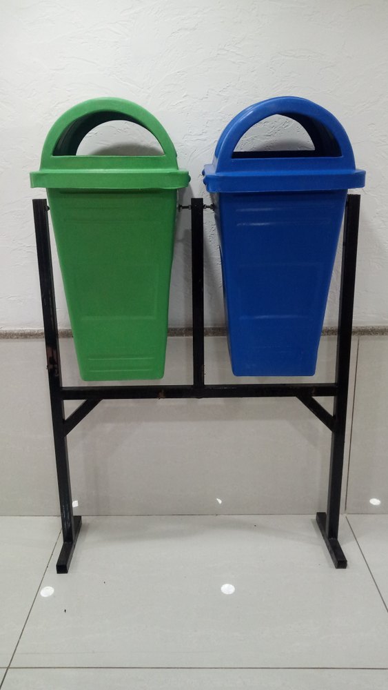 100 Liter Twin Plastic Dustbin With Stand