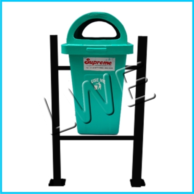 Fiberglass Dustbin With Stand, Capacity: 80 lts