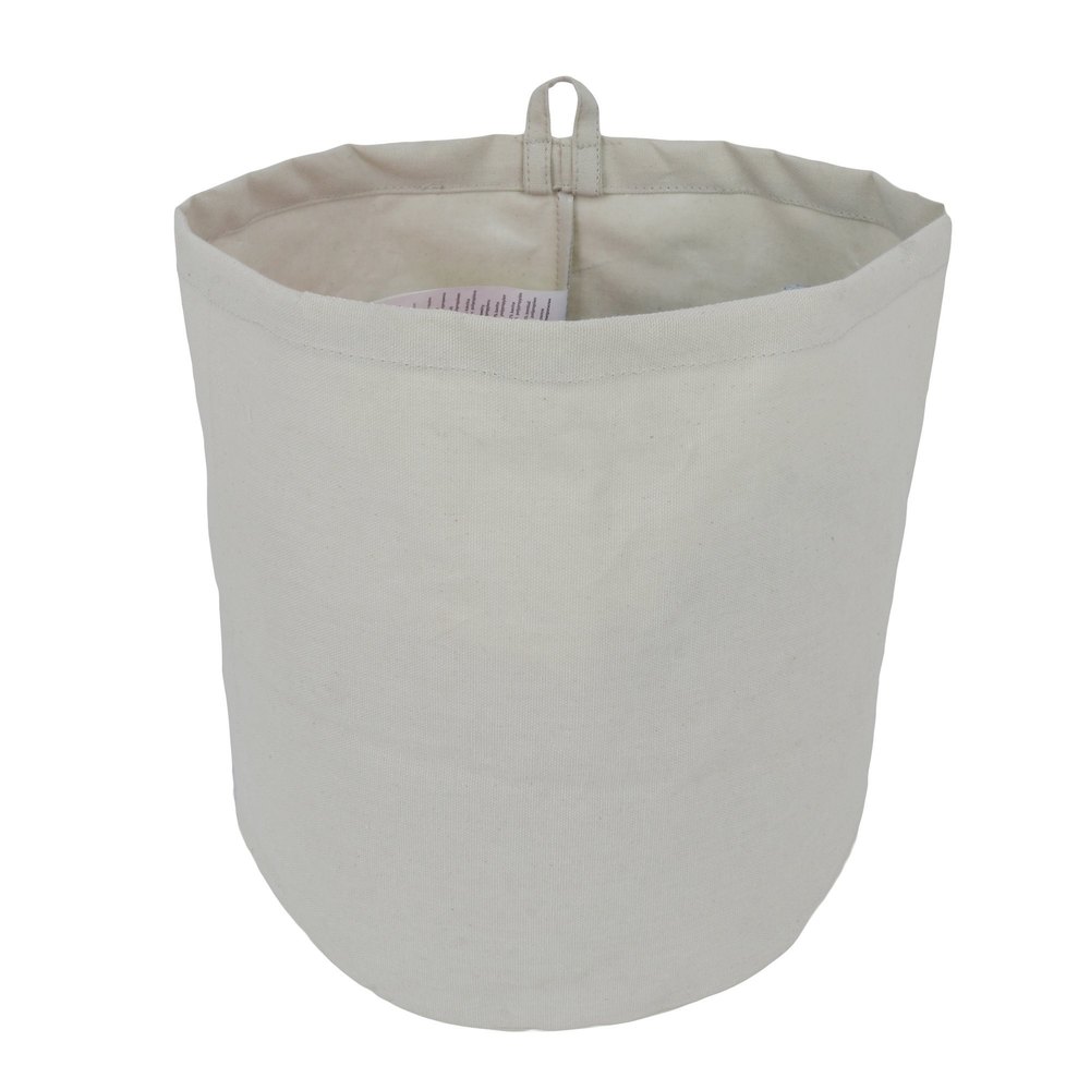 Cream Cotton Canvas Wall hanging Small Storage Baskets, Size: 24 X 22 cm