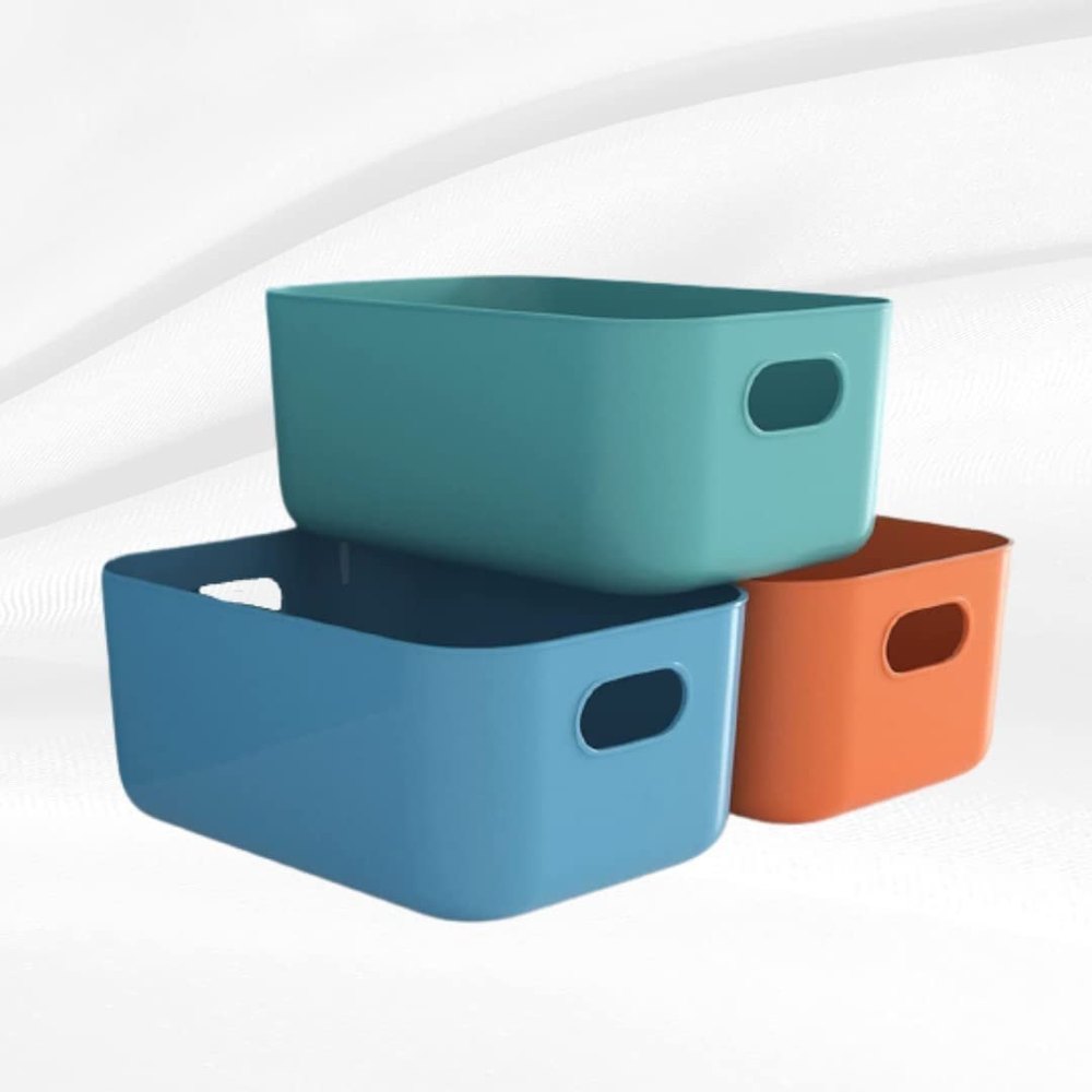 Rectangular Multicolor Plastic Storage Basket, For Home