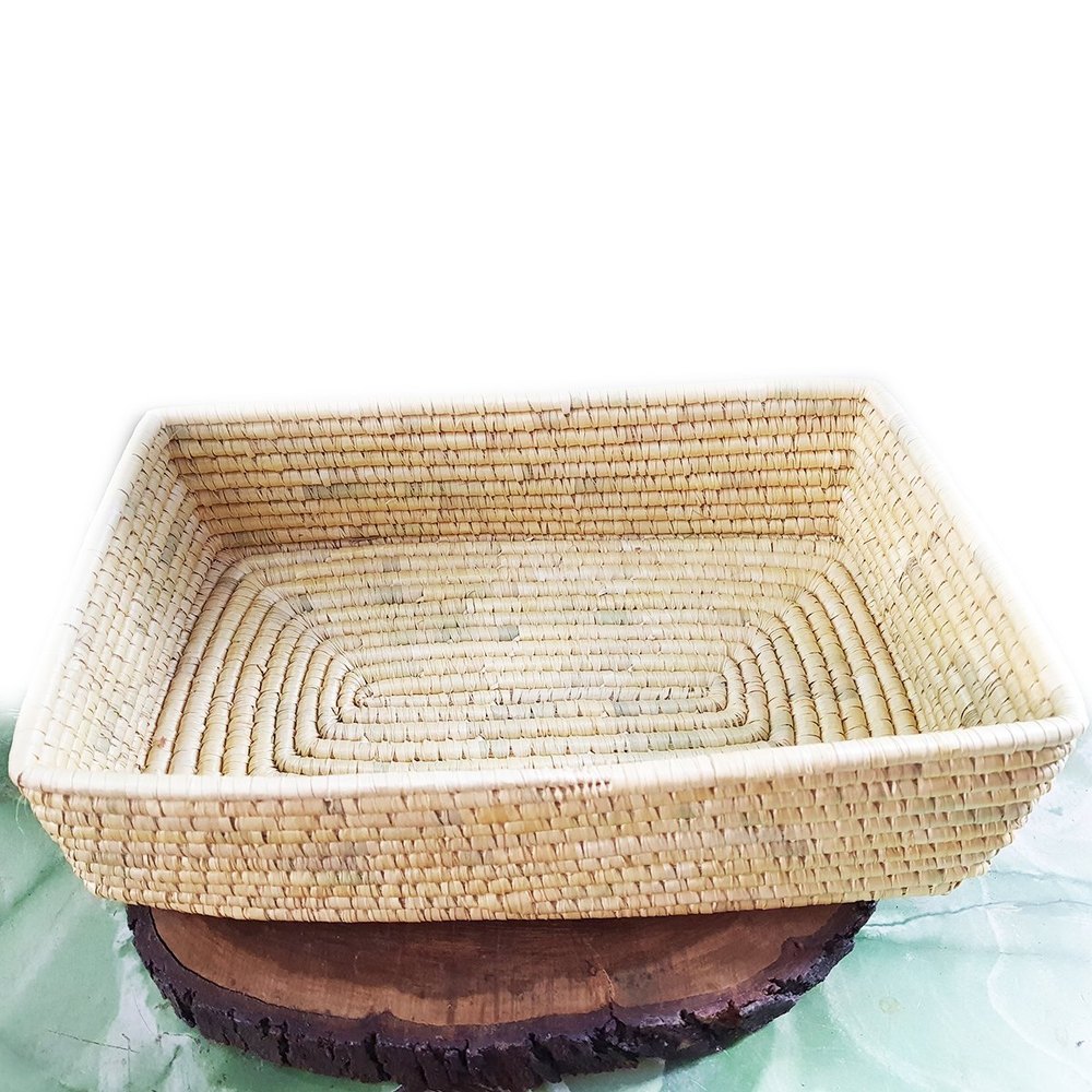 Natural Moonj Grass Multipurpose Storage Basket, For Home, Size: 15x10x4 Inch