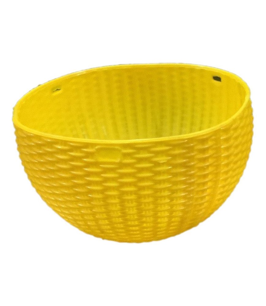 Round Yellow Small Euro Plastic Basket, For Home, Size: 7.5inch