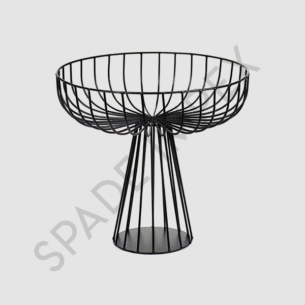 Powder Coating Black Metal Wire Basket, For Home, Size/Dimension: H15.5xd12 Inches