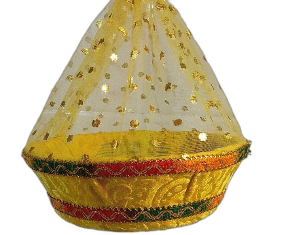 Plastic Yellow Wedding Net Basket, Size: 10 Inch