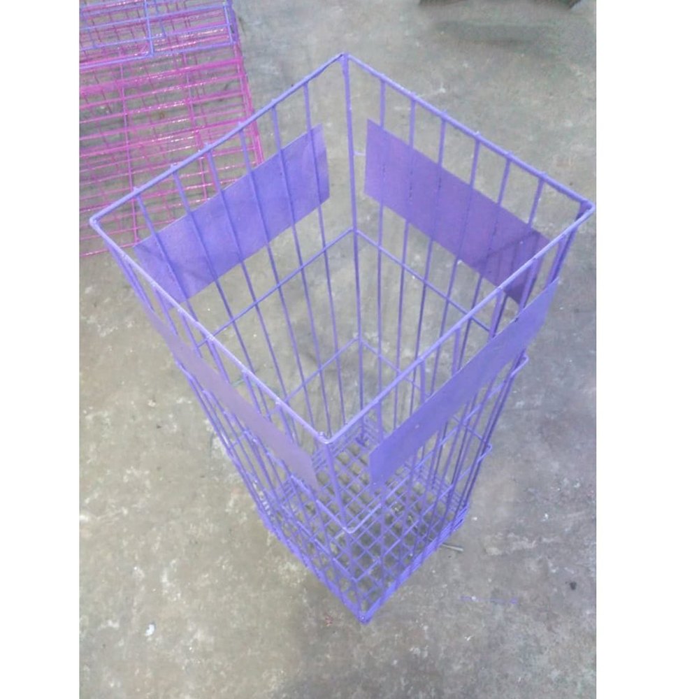 Blue Mild Steel Square Broom Basket, For Household, Size: 29*29 cm (l*w)