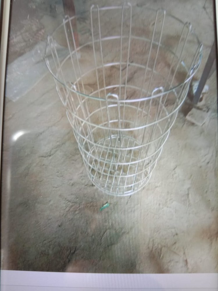 Silver Stainless Steel Broom Display Basket, For Kitchen