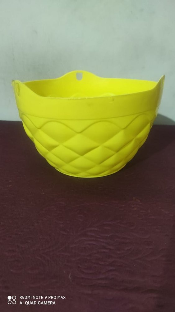 Plastic Round Yellow Diamond Hanging Baskets