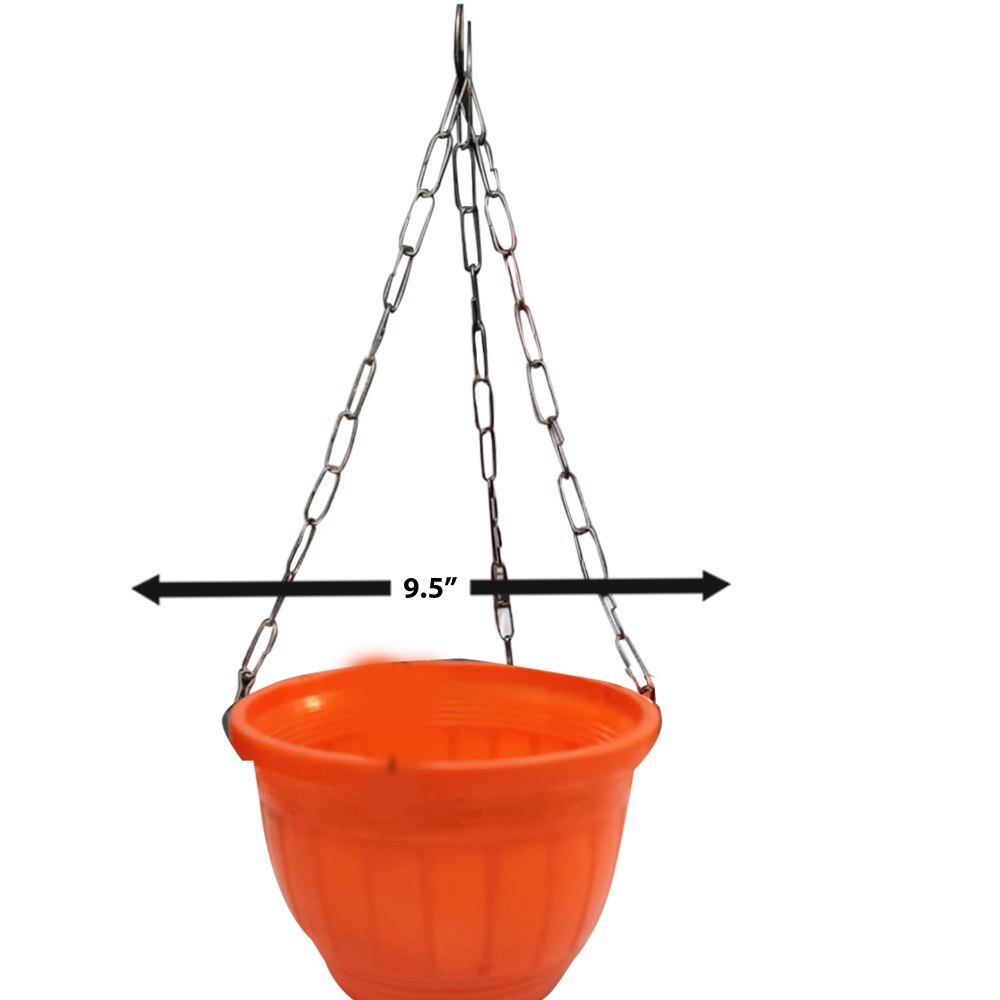 Red Plastic 9.5 Inch Gamla Hanging Basket, For Balcony