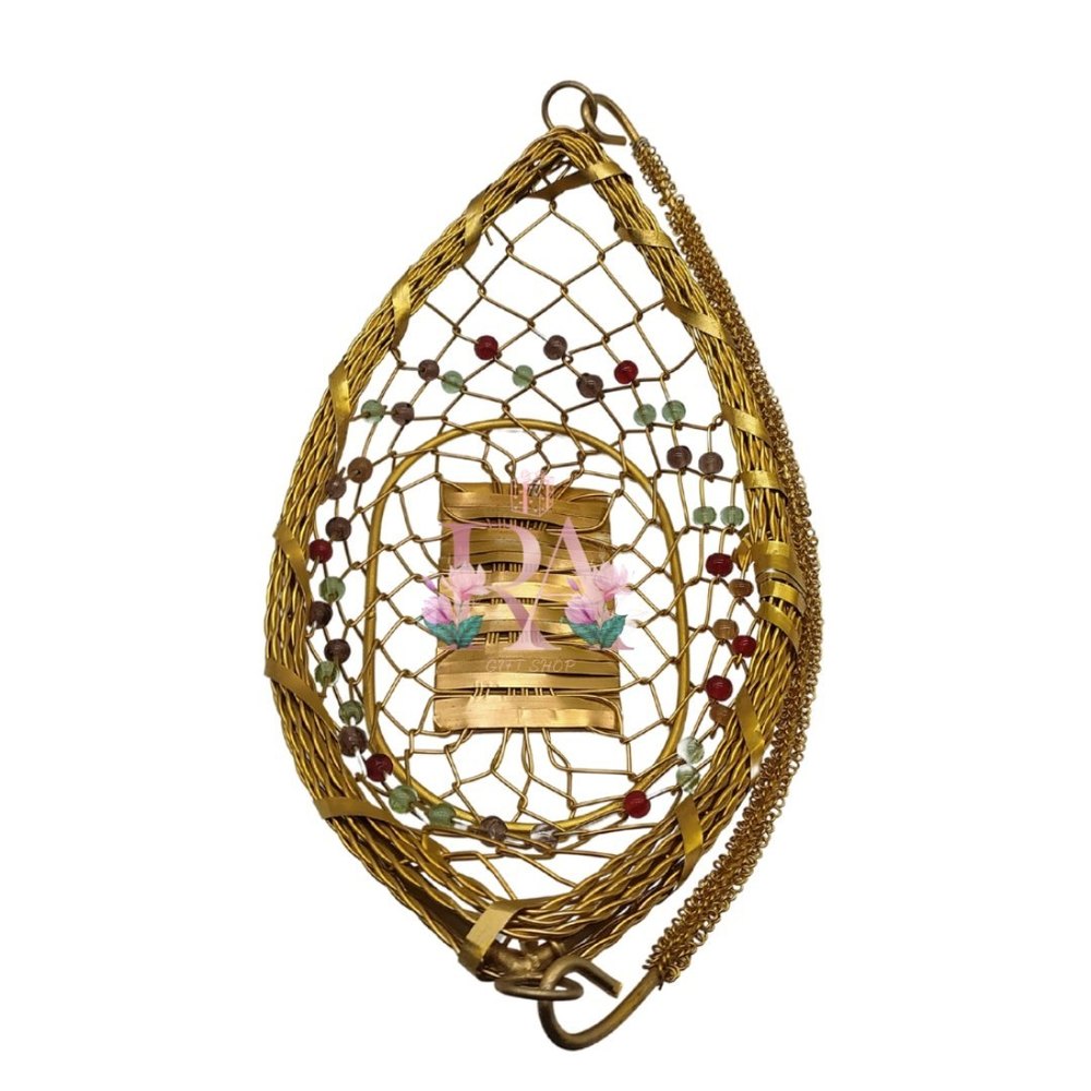 Gold Boat Shape Aluminum Basket