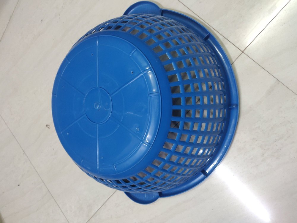 Blue Plastic Round Kaan Jali, For Storage, Size: 12/7 Inch