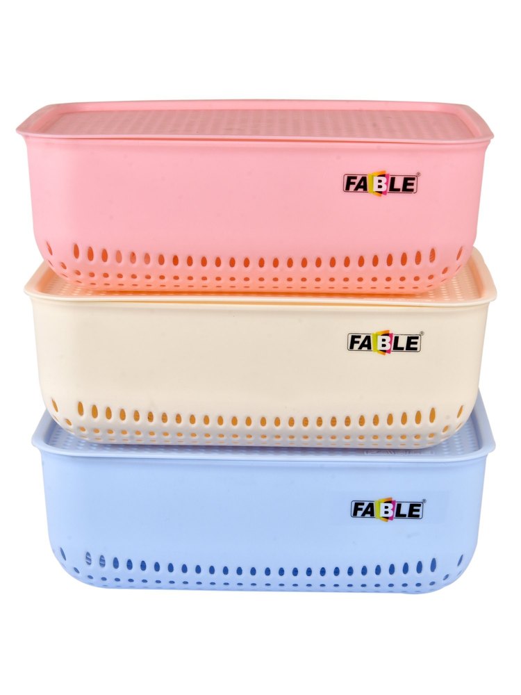 Multicolor Plastic Basket Boxes, For Kitchen, Size: Medium