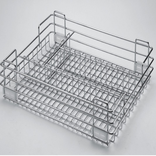 Stainless Steel Silver SS Utensils Basket, Rectangular